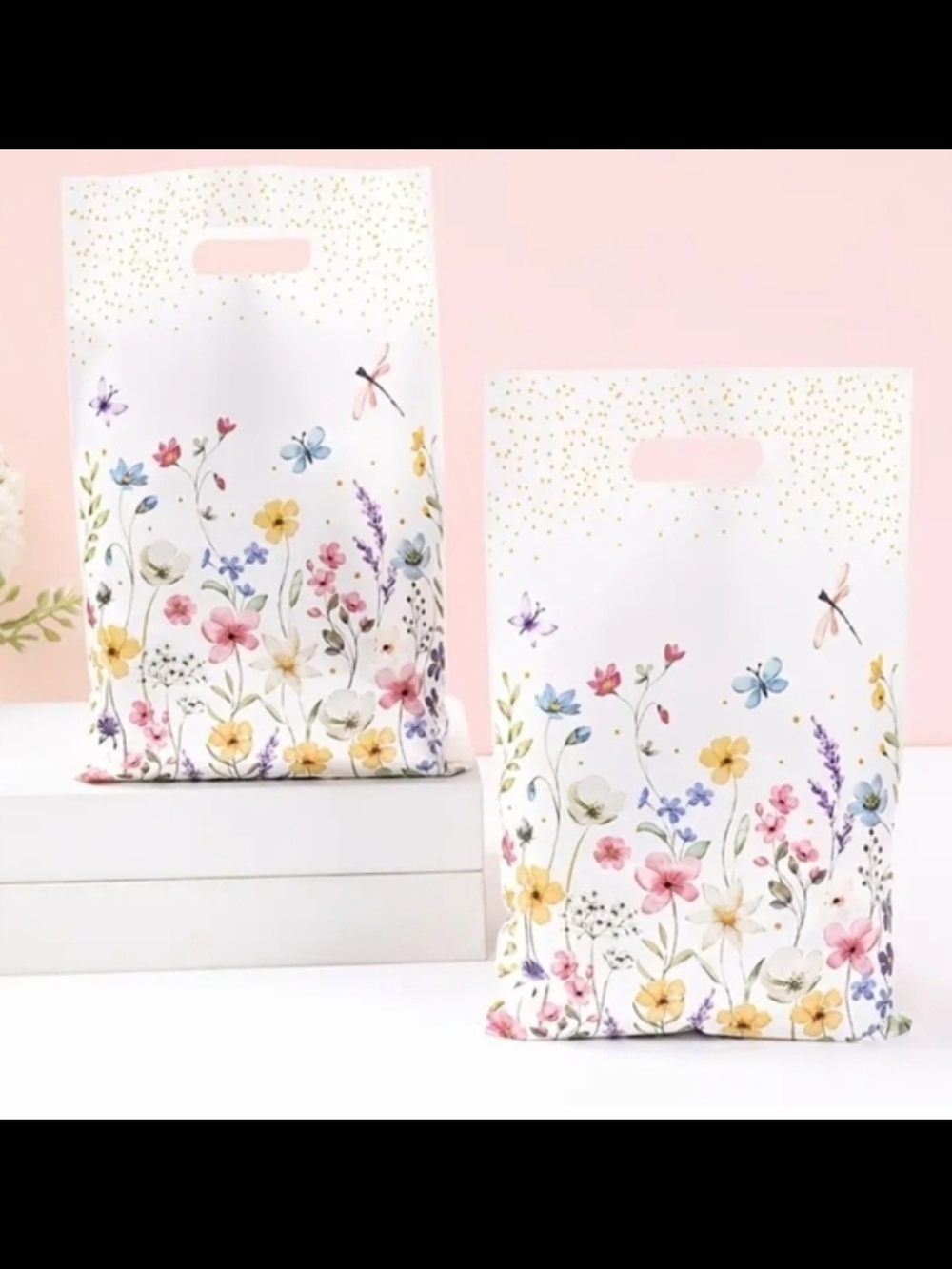 BUY IT NOW 🔥 Floral Garden Poly Gift Bags - Multi Color 10 pcs - Picture 2 of 2